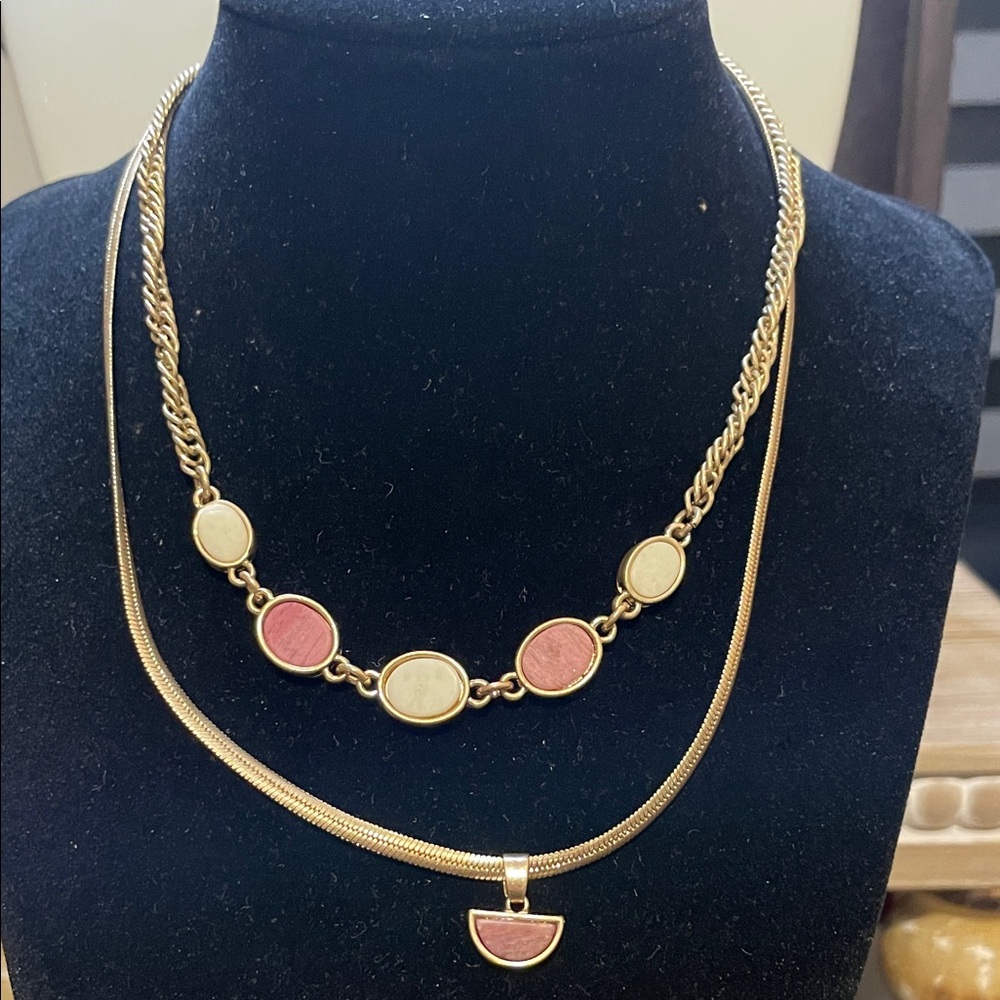 Universal Thread Gold and Pink Necklace Duo